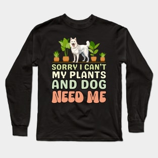 White Shepherd And Plants Long Sleeve T-Shirt